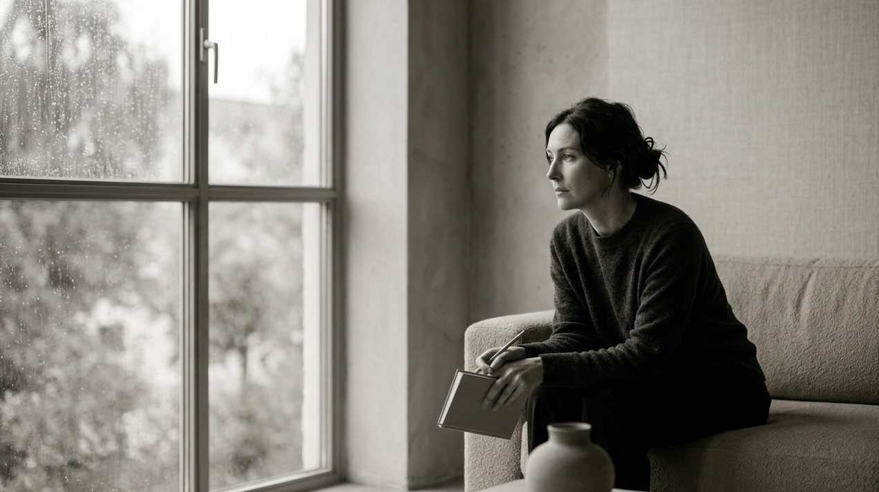 Individual counselling concept showing a person in quiet reflection near a window, representing personal insight, emotional awareness, and psychological support.
